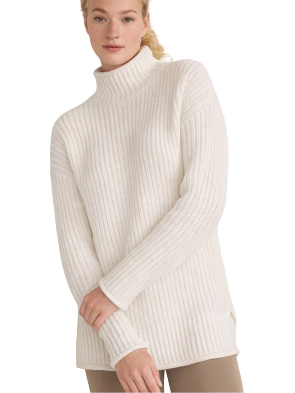 Haven Well Within Ivory‎ Organic Cotton Roll Neck Sweater L